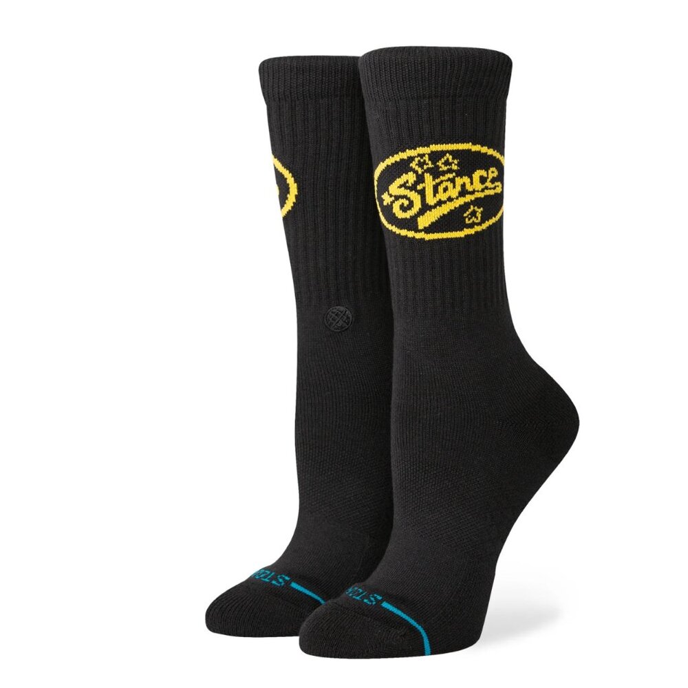 STANCE STARDOM CREW SOCKS BLACK WOMEN'S SIZE MEDIUM 8-10.5 COLOR BLACK NWT